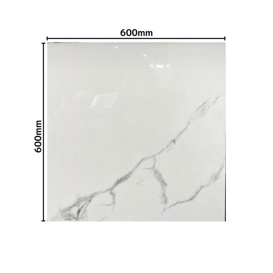 大理石調柄タイル　600×600